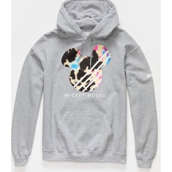 NEFF X Mickey Slash Unisex Hoodie Sz Med Heather Grey Disneyland - Picture 1 of 10